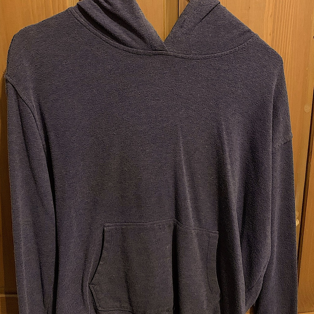blue/grey hoodie from garage